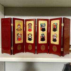 FACIAL MAKE -UP OF CHINESE PEKING OPERA folding screen 17*8 inches